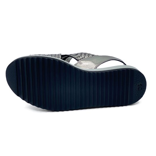 Босоножки Donna Soft  кожаные плетеные серебренного цвета - фото 4, DS1800 DS SILVER