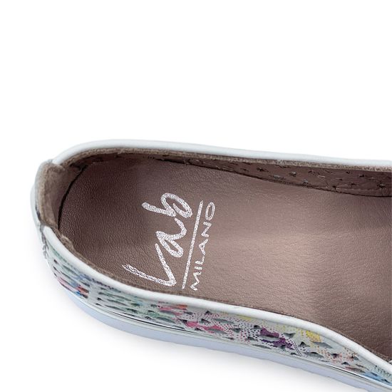 Слипоны Lab Milano кожаные перфорированные белые/мульти - фото 6, 