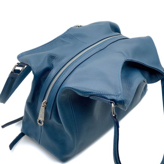 Сумка Di Gregorio синяя кожаная - фото 3, 
