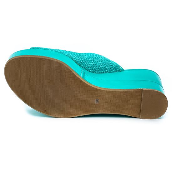 Сабо Giorgio Piergentili бирюзовые кожаные - фото 4, 