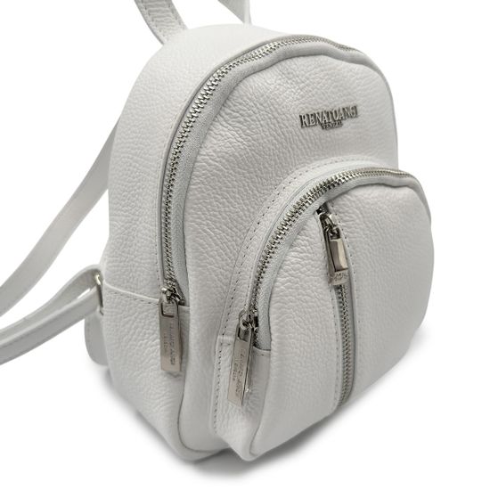 Сумка-рюкзак Renato Angi белая кожаная - фото 4,