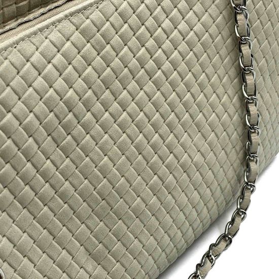 Сумка на плечо MOT CLE  кожаная плетеная бежевая - фото 4, B9601 MOT BEIGE