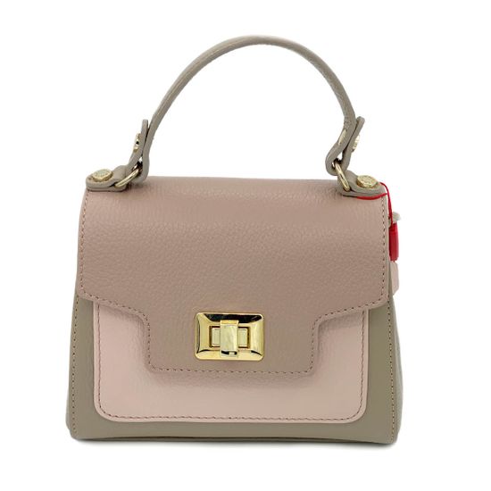 Сумочка Marina Creazioni бежево-розовая кожаная маленькая - фото 1, 