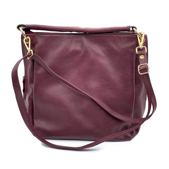 Сумка Di Gregorio бордовая кожаная - фото 3, 