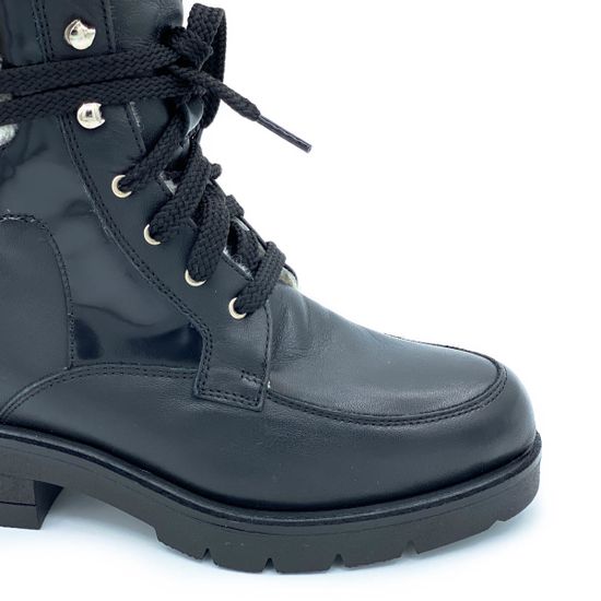 Ботинки Tiffi черные кожаные МЕХ - фото 6, A361RM TI