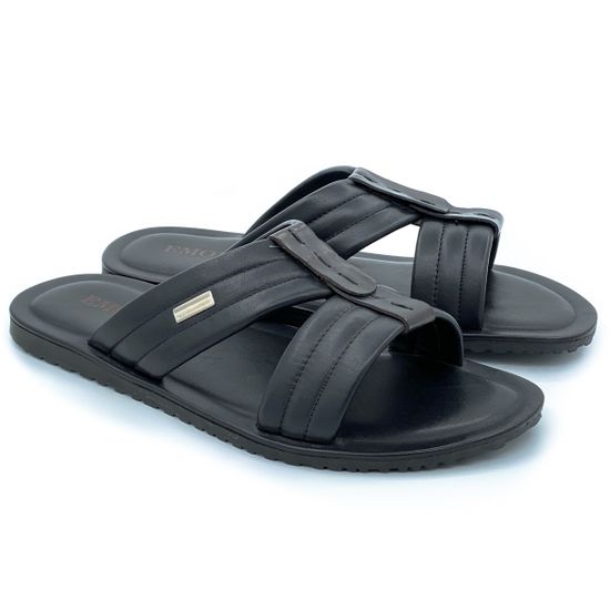 Шлепанцы Emozioni черные кожаные - фото 6, 