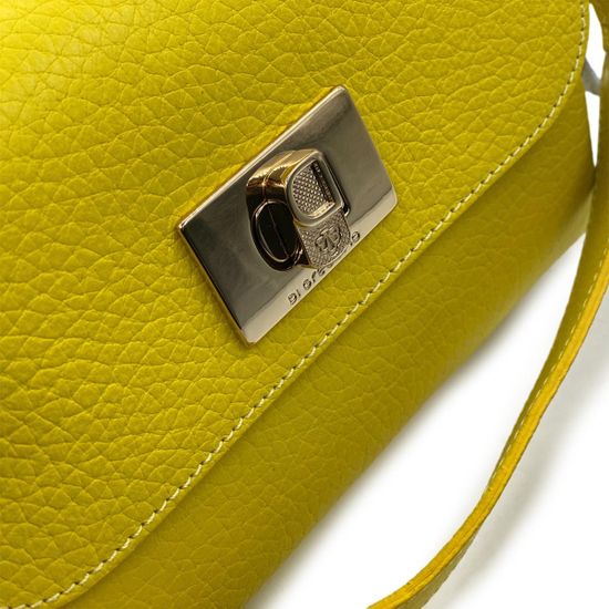 Сумка Di Gregorio желтая кожаная - фото 4, 