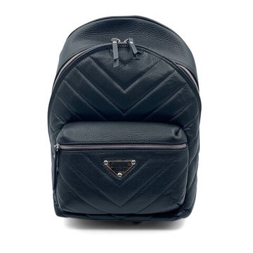 Рюкзак Marina Creazioni черный кожаный стеганый - фото 1, B6332 MC NERO