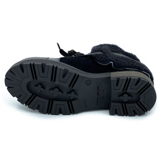 Ботинки Tiffi черные МЕХ комбинация кожи и замши - фото 4, FA27M TI