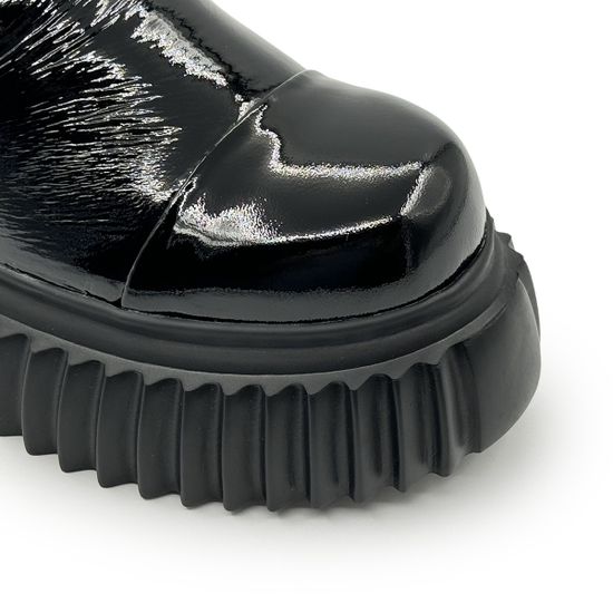 Ботинки TUFFONI черные лаковые на меху - фото 6,