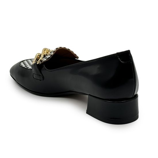 Лоферы Tiffi черно-белые кожаные демисезонные - фото 3, TF63/30 TI NERO