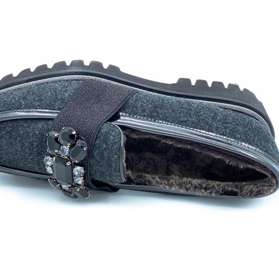 Полуботинки Pertini серые войлок МЕХ - фото 4, 182W15403D1 PRT