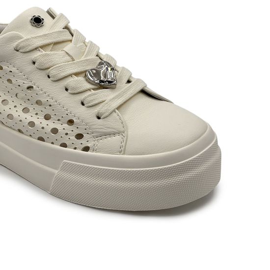 Кеды TUFFONI белые кожаные перфорированные - фото 6, 3525053LL TUF