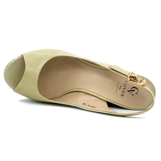 Босоножки Cover бежевые из лакированной кожи - фото 4, 