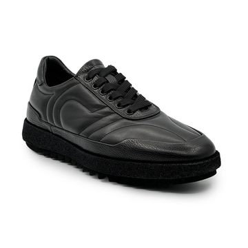 Кроссовки GIANFRANCO BUTTERI черные кожаные демисезонные - фото 2, 48422-A BUT