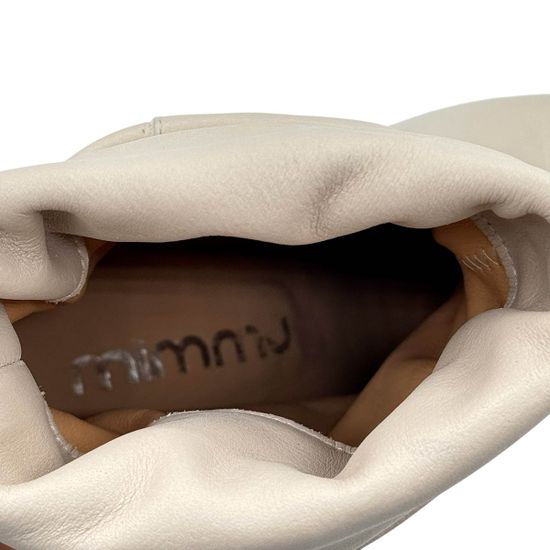 Полусапоги казаки MIMMU бежевые кожаные демисезонные - фото 8, M2726M7 MIM BEIGE