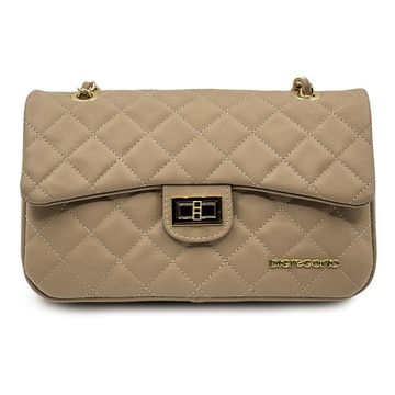 Сумка Di Gregorio бежевая кожаная стеганная - фото 1, 9175 DG BEIGE