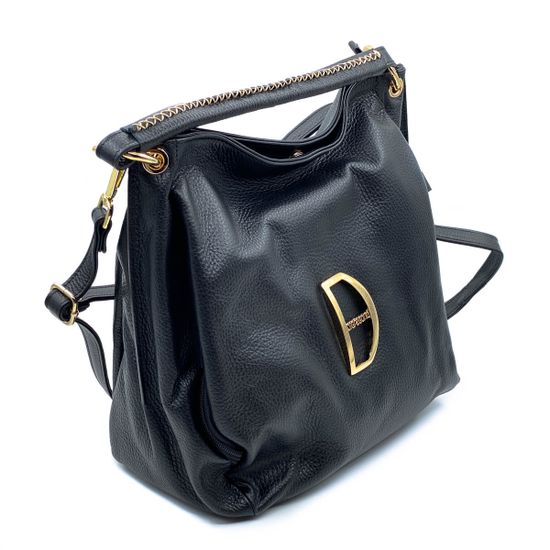 Сумка Di Gregorio черная кожаная - фото 2, 