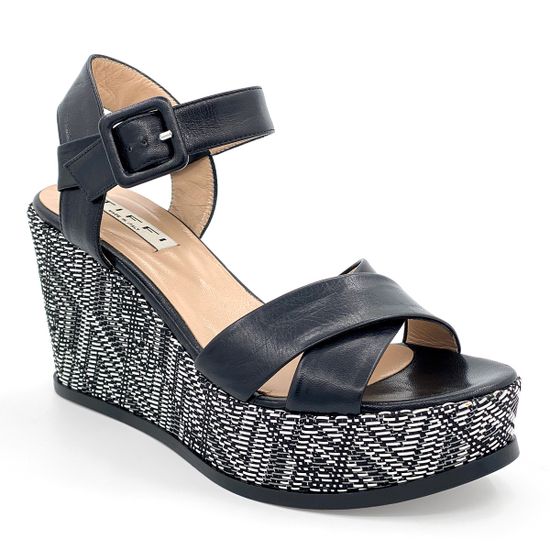 Босоножки Tiffi черно-серые кожаные - фото 2, 