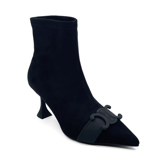 Ботильоны стрейч Tuffoni черные замшевые на байке - фото 2, 