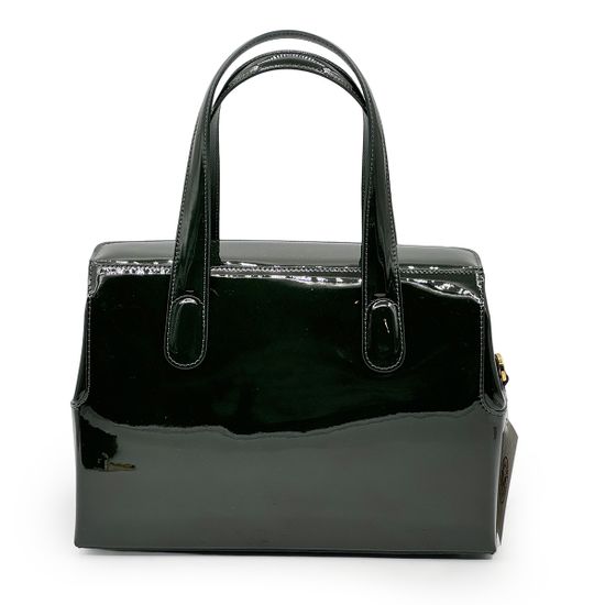 Сумка саквояж Valentino Orlandi зеленая лакированная - фото 3, 
