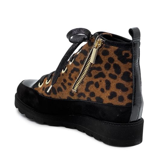 Ботинки Giorgio Brato Zamponi черные кожа/лак с леопардовым принтом на меху - фото 3, 8392 GB