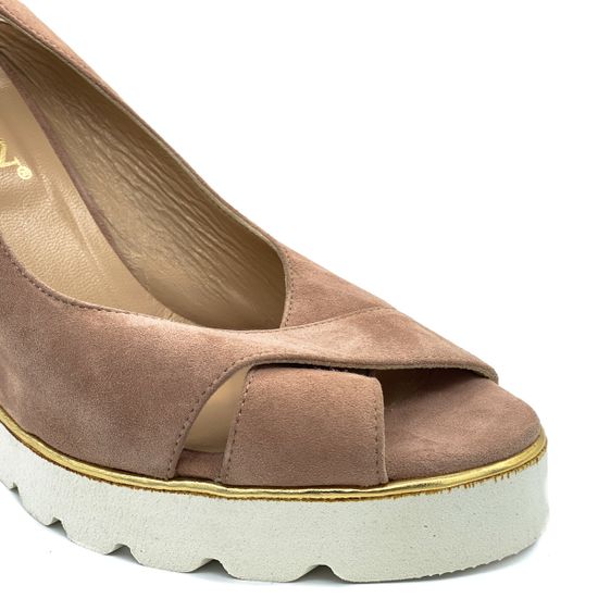 Босоножки Kelton бежевые замшевые - фото 6, V5308 KEL FANGO