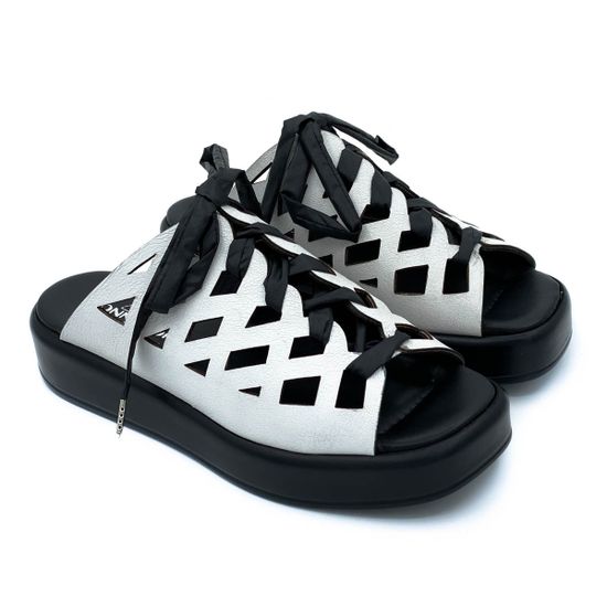 Сабо Donna Soft черно-белые кожаные - фото 7, MOT2036 DS