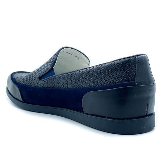 Слипоны мужские Lab Milano черно-синие - фото 3, A42605-2 LAB