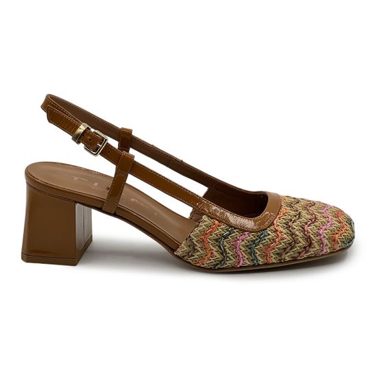 Туфли летние Tiffi бежевые/мультиколор кожа/текстиль - фото 1, TF23/50 TI