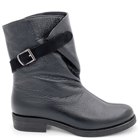 Ботинки Cover черные кожаные МЕХ - фото 1, 5909-2 COV