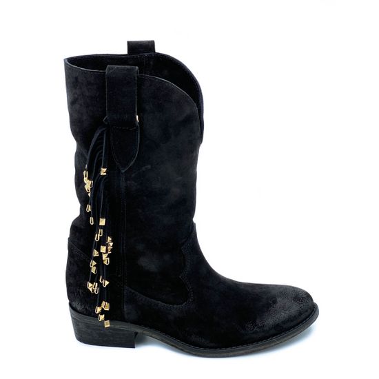 Полусапоги Mimmu черные замшевые демисезонные - фото 1, F431K4 MIM NERO