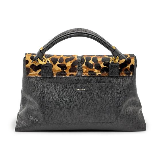 Сумка Loristella черная кожаная/пони принт "леопард" - фото 3, 2735 LS LEO