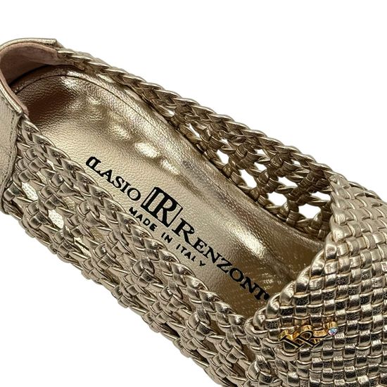 Туфли летние Ilasio Renzoni золотистые перфорированные кожаные - фото 7, 5805 IR ORO