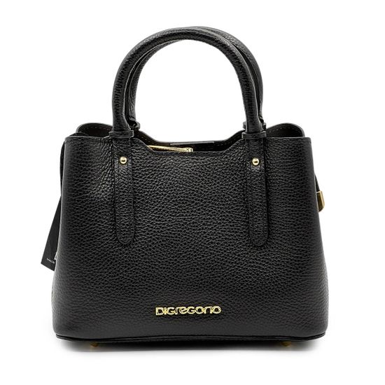 Сумка Di Gregorio черная кожаная - фото 1, 9167 DG NERO