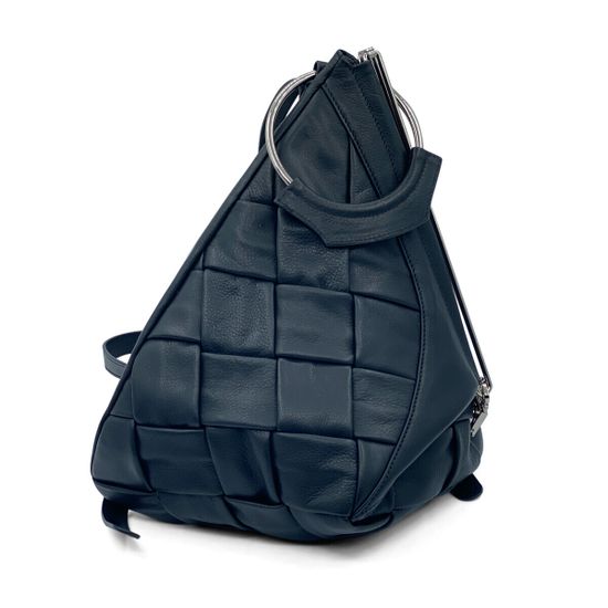 Сумка-рюкзак Renato Angi черная плетеная кожаная - фото 1, 