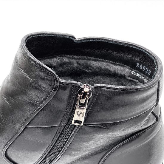 Ботинки Giampieronicola черные кожаные МЕХ - фото 6, 