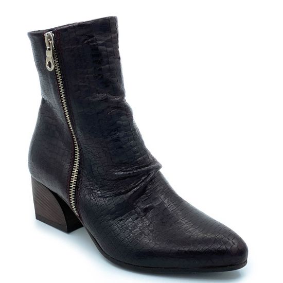 Ботильоны Mimmu темно-коричневые кожаные демисезонные - фото 2, FK2609 MIM