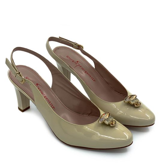 Босоножки Giorgio Piergentili бежевые лаковые - фото 6, 