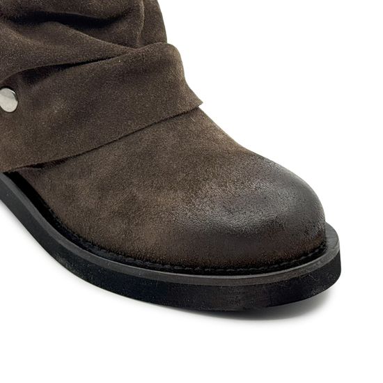 Полусапоги MIMMU коричневые замшевые демисезонные - фото 6, M482M21 MIM CASTAGNO