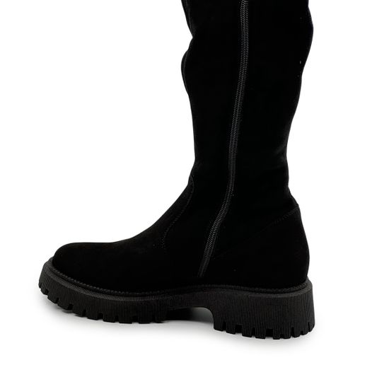 Ботфорты CV COVER черные замшевые стрейч на шерсти - фото 4, 785625-3 COV