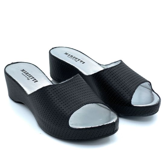 Шлепанцы Marzetti черные кожаные - фото 7, 