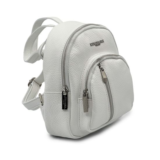 Сумка-рюкзак Renato Angi белая кожаная - фото 2,