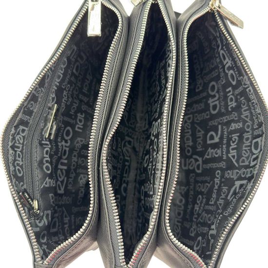 Клатч Renato Angi черный кожаный плетенный "фламинго" - фото 6, 3403717 RA NERO