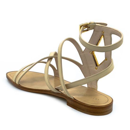 Босоножки Gianmarco Lorenzi бежевые кожаные - фото 3, P4D8U0047 GML