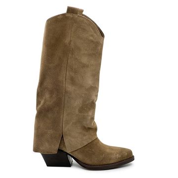 Полусапоги-казаки NILA&amp;NILA бежевые замшевые демисезонные - фото 1, MA1680C NIL BEIGE