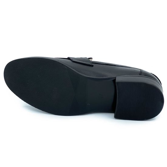 Лоферы Cover черные кожаные с тиснением под рептилию - фото 4, 