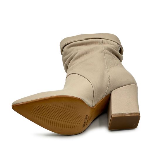 Полусапоги казаки MIMMU бежевые кожаные демисезонные - фото 4, M2726M7 MIM BEIGE