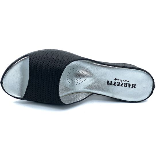 Шлепанцы Marzetti черные кожаные - фото 5, 