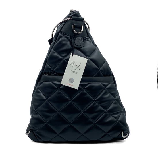 Сумка-рюкзак Renato Angi черная кожаная стеганая - фото 3, 2609334 RA NERO